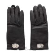 Pre-owned Leather gloves Hermès Vintage , Black , Dames