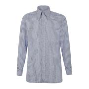 Gestreept Katoenen Shirt Maison Margiela , Blue , Heren