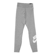 Hoge Taille Essential Leggings Grijs/Wit Nike , Gray , Dames