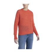 Alpaca blend kantpatroon trui Peserico , Red , Dames