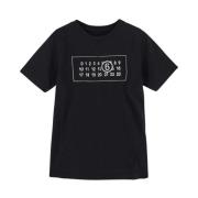 Katoenen Logo T-Shirt MM6 Maison Margiela , Black , Dames