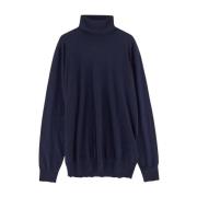 Wollen Turtleneck Gebreid Tod's , Blue , Heren