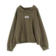 Katoenen Logo Hoodie MM6 Maison Margiela , Green , Dames