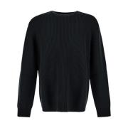 Wollen Crewneck Sweater Seven Gauge , Black , Heren