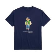 Navy Jersey T-shirt Polo Ralph Lauren , Blue , Heren