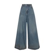 Wijde Pijp Oversized Blauwe Jeans Haikure , Blue , Dames