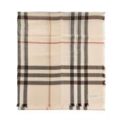 Iconische Check Wollen Sjaal Unisex Burberry , Beige , Heren