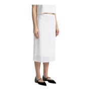 Lichte crêpe halfdoorschijnende rok Peserico , White , Dames