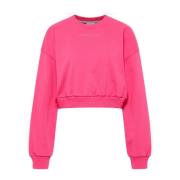 Urban Style Crop Sweatshirt - La Famiglia Carlo Colucci , Pink , Dames