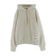 Katoenen Logo Hoodie Jil Sander , Beige , Heren