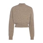 Alpaca Gebreide Trui Jacquemus , Beige , Dames