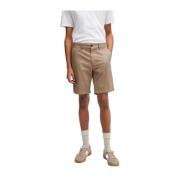 Beige Katoenen Bermuda Shorts voor Mannen Hugo Boss , Beige , Heren