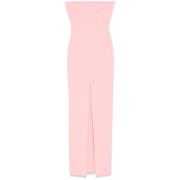 Roze Strapless Crepe Jurk met Split Solace London , Pink , Dames