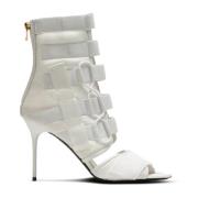 Uma sandalen met klittenband en mesh Balmain , White , Dames