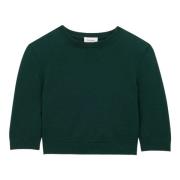 Groene Wollen Gebreide Crop Top Saint Laurent , Green , Dames