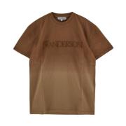 Katoenen Logo T-Shirt JW Anderson , Brown , Dames