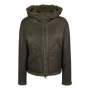 Groene Leren Army Jas Aw24 Salvatore Santoro , Green , Dames