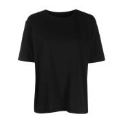 Zwarte korte mouwen T-shirt Khaite , Black , Dames