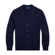 Donkerblauwe cardigan met logo Slim Fit Ralph Lauren , Blue , Heren