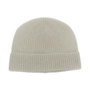 Geribbelde Wollen Beanie Muts Seven Gauge , Beige , Heren