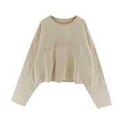 Katoenen Logo Sweatshirt Maison Margiela , Beige , Dames