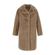 Cocoon Coat in Faux Fur Stand Studio , Beige , Dames