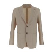 Klassieke Blazer Tagliatore , Beige , Heren