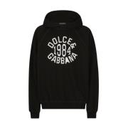 Katoenen Hoodie Print Dolce & Gabbana , Black , Heren