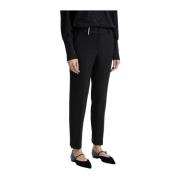 Cigaretbroek met tweewegstretch Peserico , Black , Dames