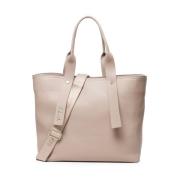 Micrograin Winkel Tas met Licht Goud V73 , Beige , Dames