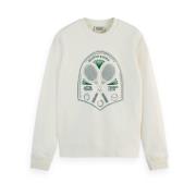 Geborduurd borst artwork sweatshirt Scotch & Soda , White , Heren