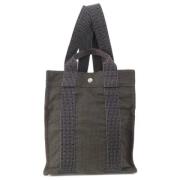 Pre-owned Canvas handbags Hermès Vintage , Gray , Dames