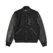 Varsity jack met leren details Polo Ralph Lauren , Black , Heren