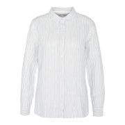 Wit/blauw Linnen Shirt Ss24 Barbour , White , Dames