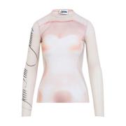 Gedrukte Bleekroze Top 2026 Jean Paul Gaultier , Multicolor , Dames