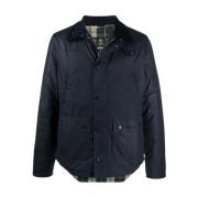 Gewaxt Katoen Gewatteerde Voering Jas Barbour , Blue , Heren