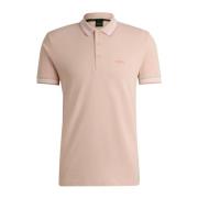 Polo Shirt met Contrastbies van Katoen Hugo Boss , Pink , Heren