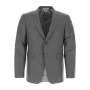 Stijlvolle Grijze Twill Blazer Thom Browne , Gray , Heren