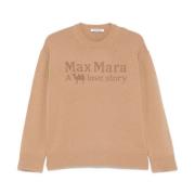 Kameelbruine Intarsia-Gebr. Trui Max Mara , Brown , Dames