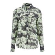 Bloemenprint Viscose Shirt Tory Burch , Green , Dames