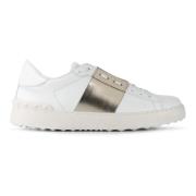 Witte leren sneakers met rubberen zool Valentino Garavani , White , Da...