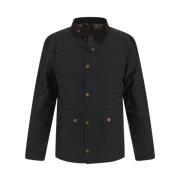 Gewaxt Katoen Gewatteerde Voering Jas Barbour , Green , Heren