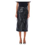 Zwarte Patent Angele Midi Rok Isabel Marant Étoile , Black , Dames