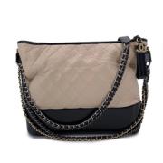 Pre-owned Leather shoulder-bags Chanel Vintage , Beige , Dames