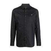 Slim Fit Katoenen Ghost Shirt Vivienne Westwood , Black , Heren