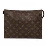 Pre-owned Leather clutches Louis Vuitton Vintage , Brown , Dames