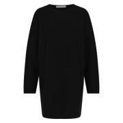 Zwart Gebreide Jurk met Raglan Mouwen Drykorn , Black , Dames