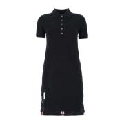 Midnight Blue Polo Shirt Jurk Thom Browne , Blue , Dames