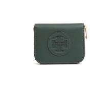 Groene Leren Portemonnee Dames Accessoires Tory Burch , Green , Dames