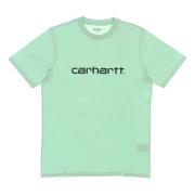 Script Tee Pale Spearmint Hedge Shirt Carhartt Wip , Green , Heren